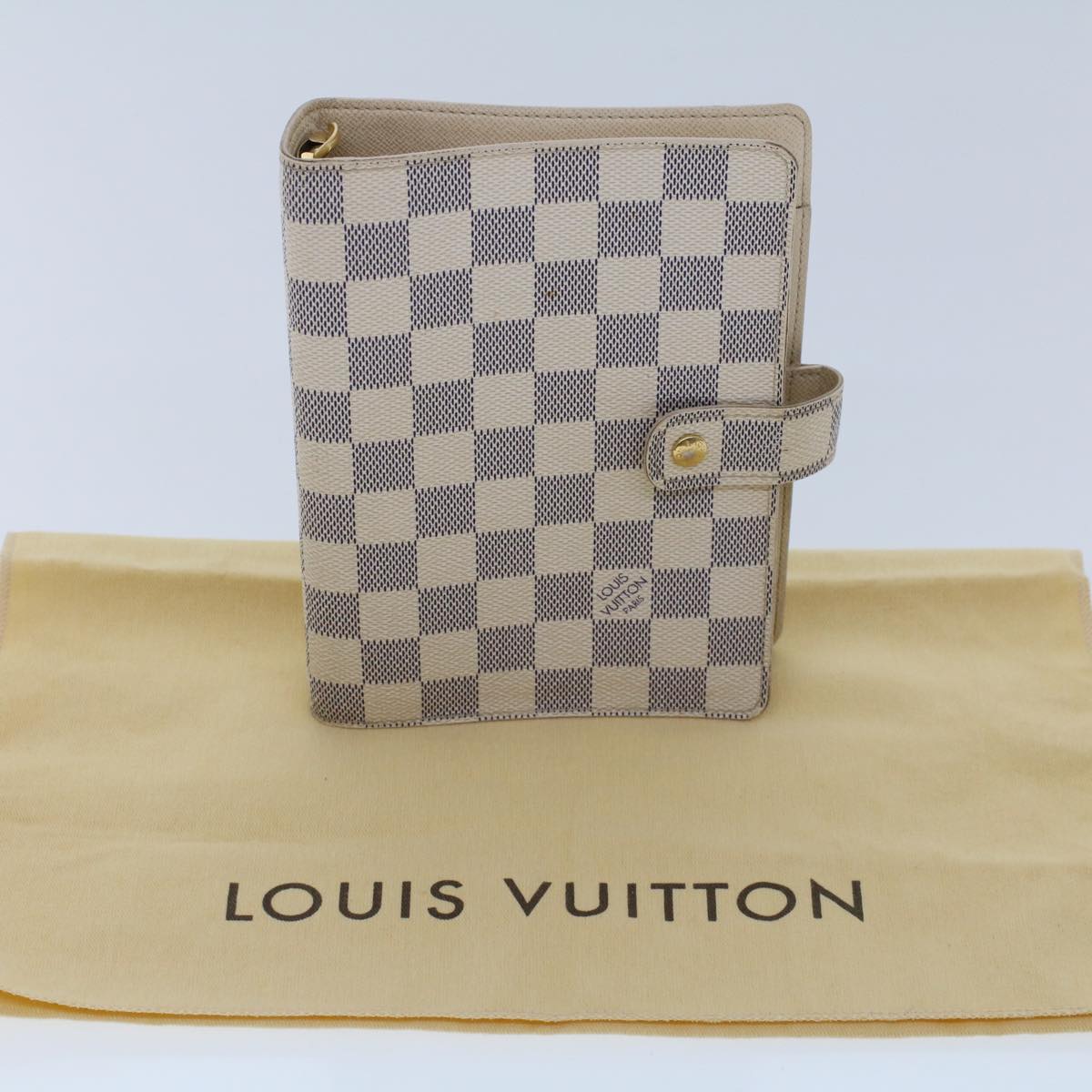 LOUIS VUITTON Damier Azur Agenda MM Day Planner Cover R20707 LV 45565