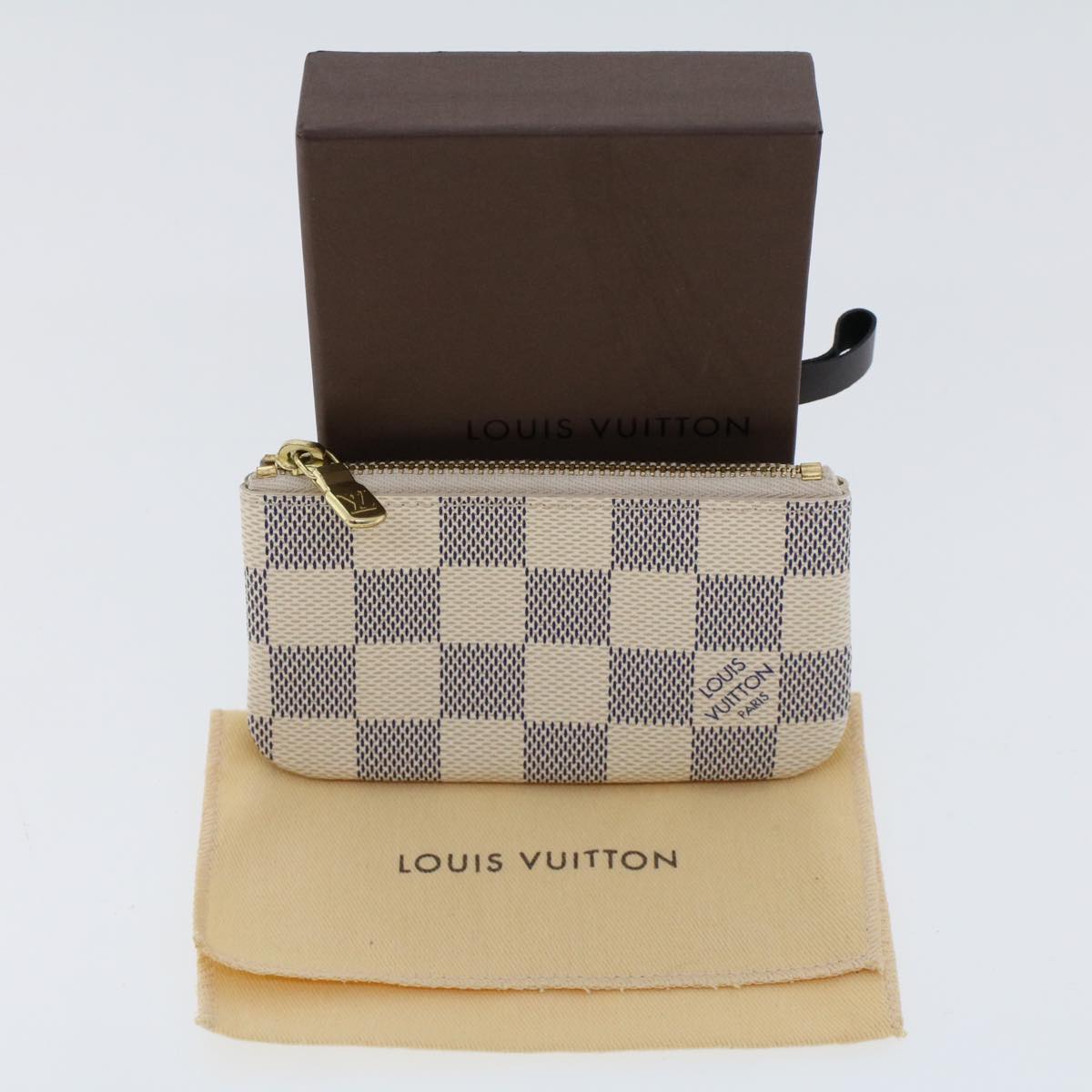 LOUIS VUITTON Damier Azur Pochette Cles Coin Purse N62659 LV 45566