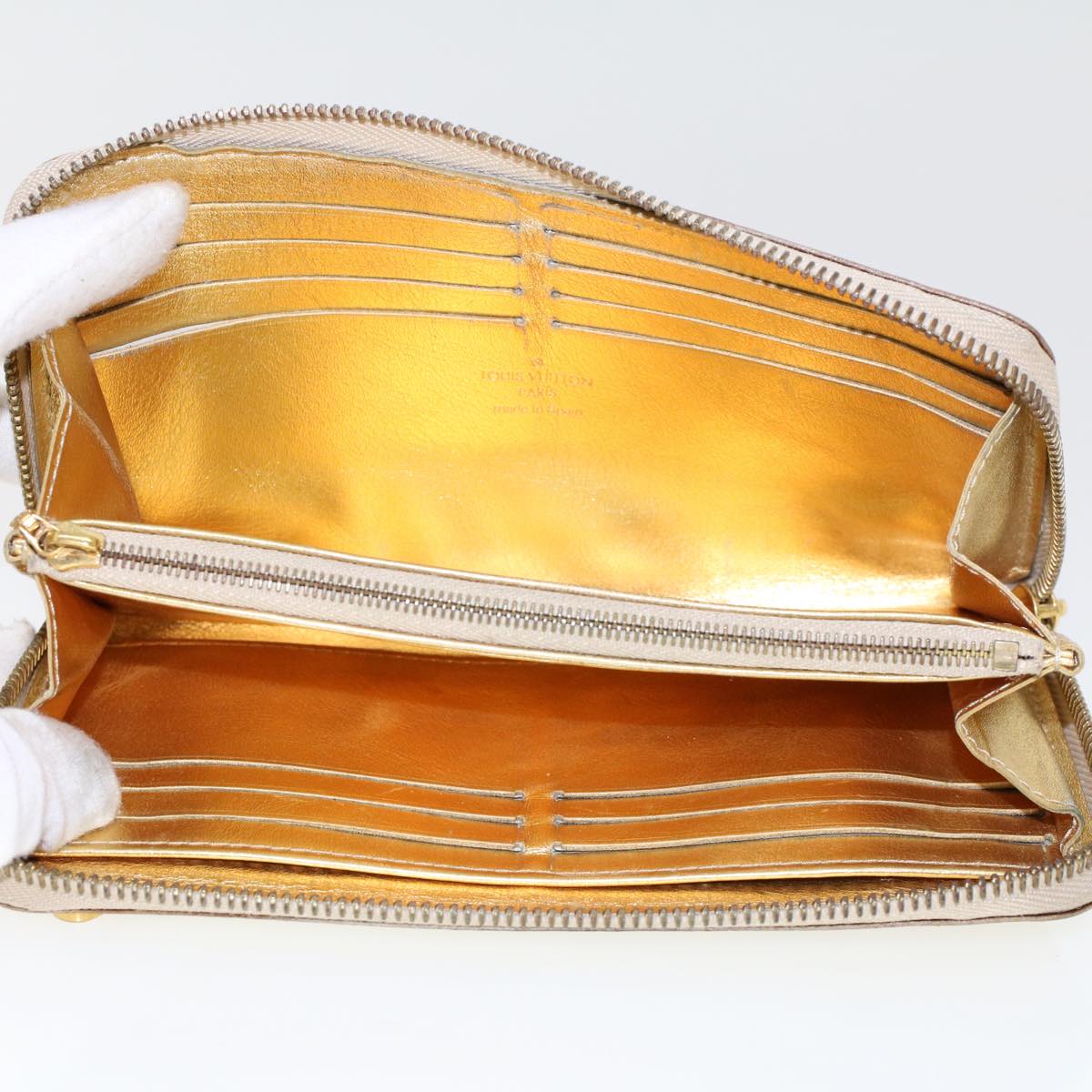 LOUIS VUITTON Zippy Wallet Long Wallet Suhari Gold M95569 LV 45569