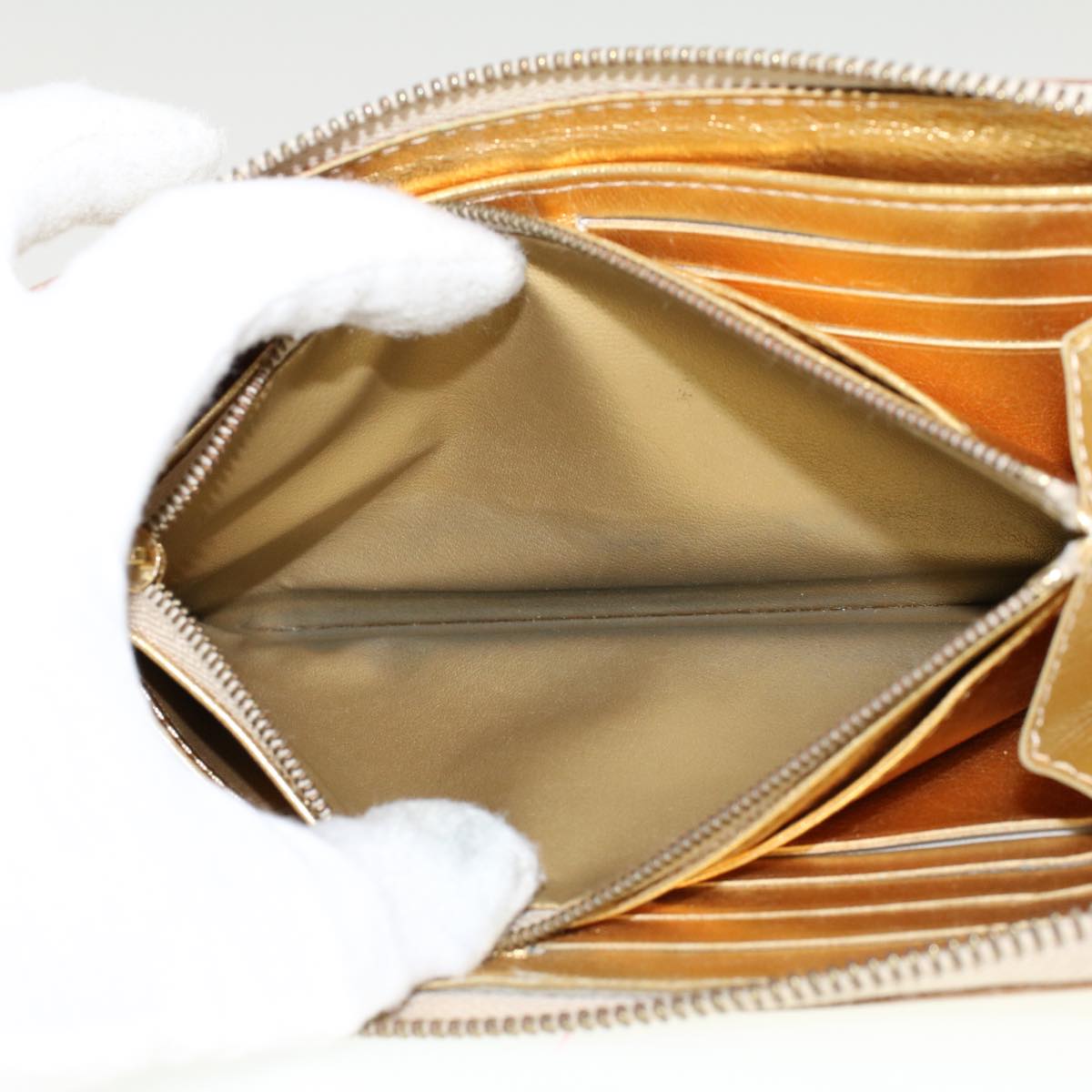 LOUIS VUITTON Zippy Wallet Long Wallet Suhari Gold M95569 LV 45569