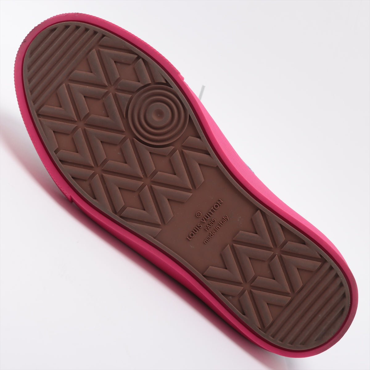 Louis Vuitton Trocadero Line 18 Years Denim X Leather Trainers 5 Men Blue X Pink MS0148 Monogram