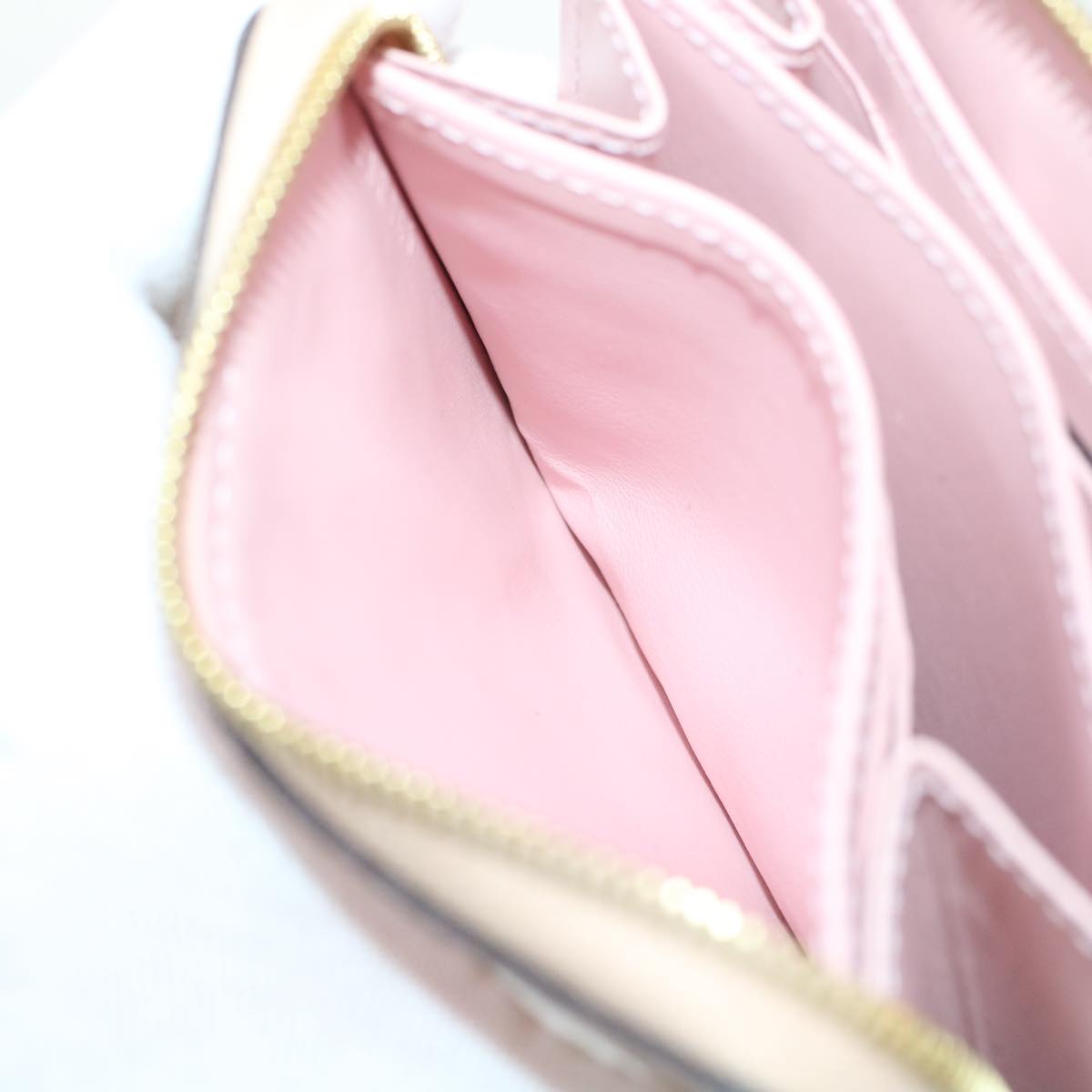 LOUIS VUITTON Vernis Rayure Zippy Coin Purse Pink Beige M58066 LV 45570