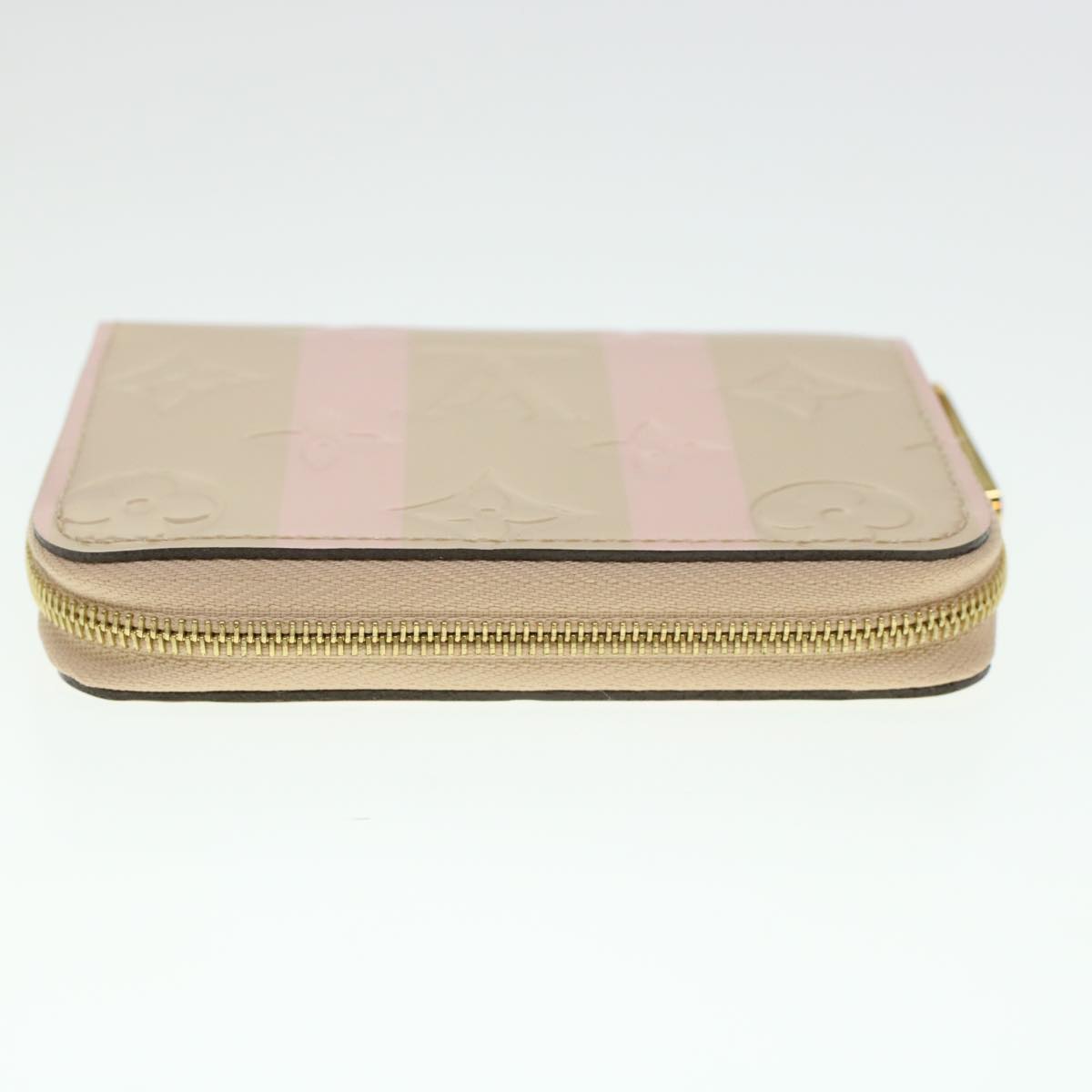 LOUIS VUITTON Vernis Rayure Zippy Coin Purse Pink Beige M58066 LV 45570