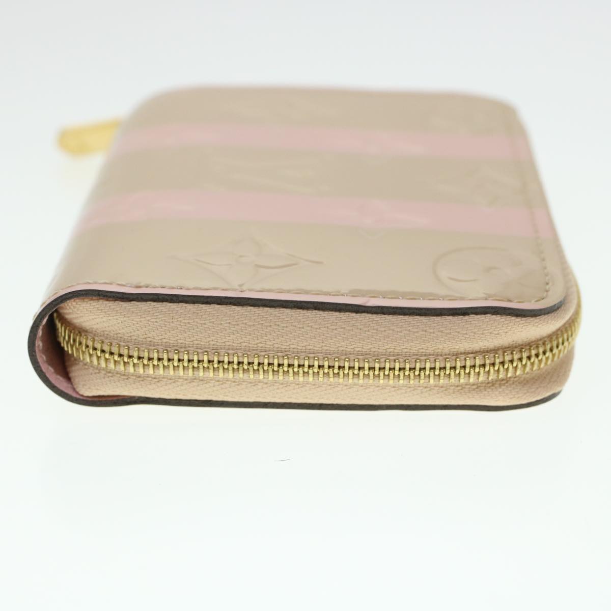 LOUIS VUITTON Vernis Rayure Zippy Coin Purse Pink Beige M58066 LV 45570
