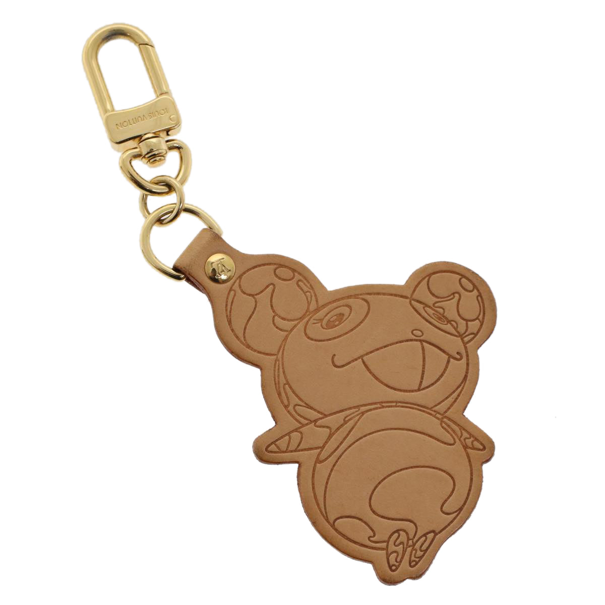 LOUIS VUITTON Takashi Murakami Panda Charm Leather Beige Gold M62637 45571