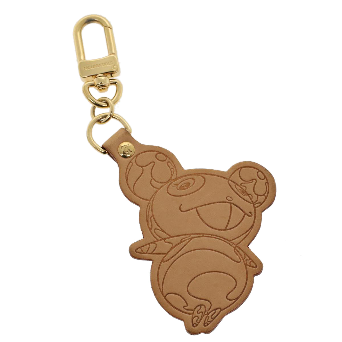 LOUIS VUITTON Takashi Murakami Panda Charm Leather Beige Gold M62637 45571