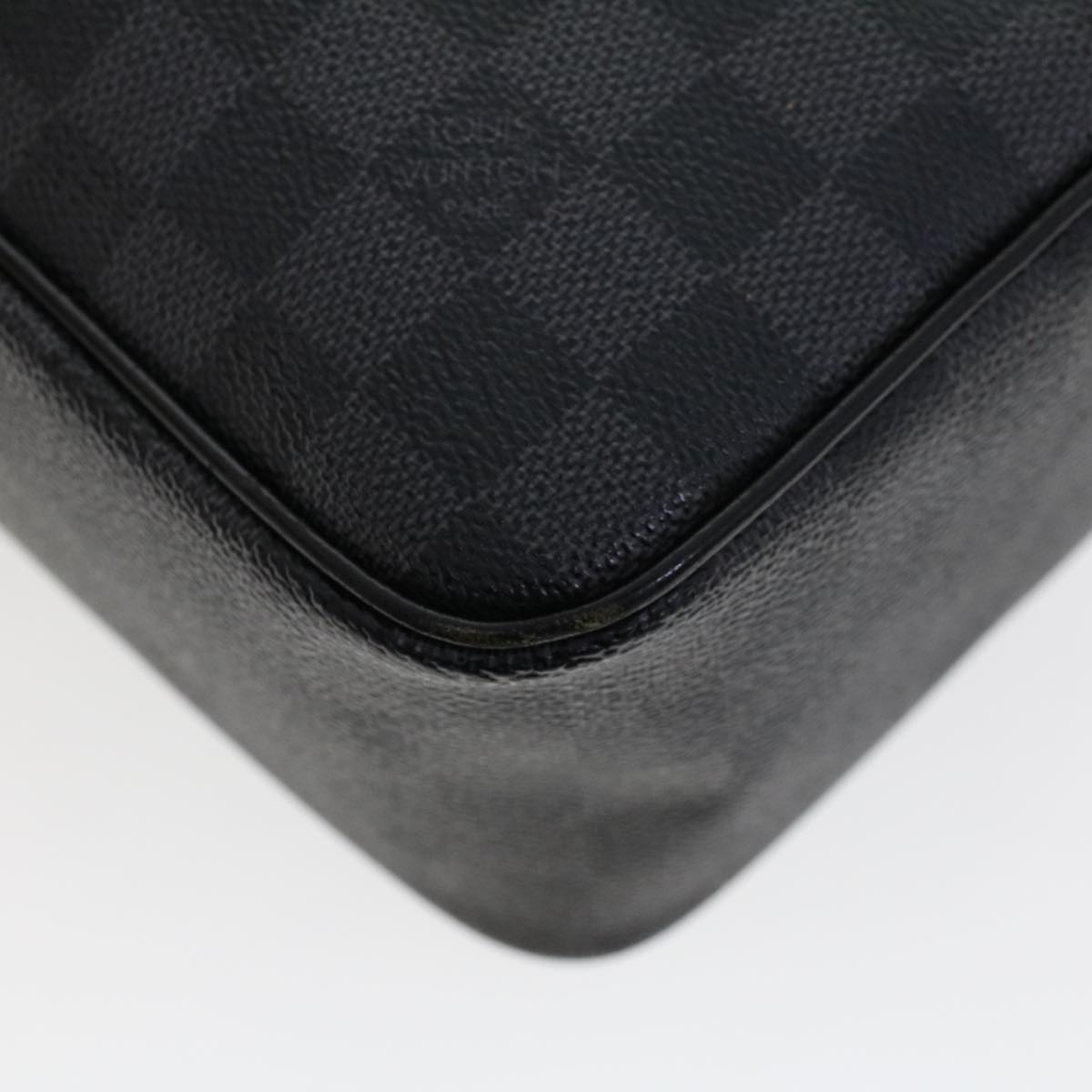 LOUIS VUITTON Damier Graphite Toiletry Pouch Clutch Bag N47625 LV 45577