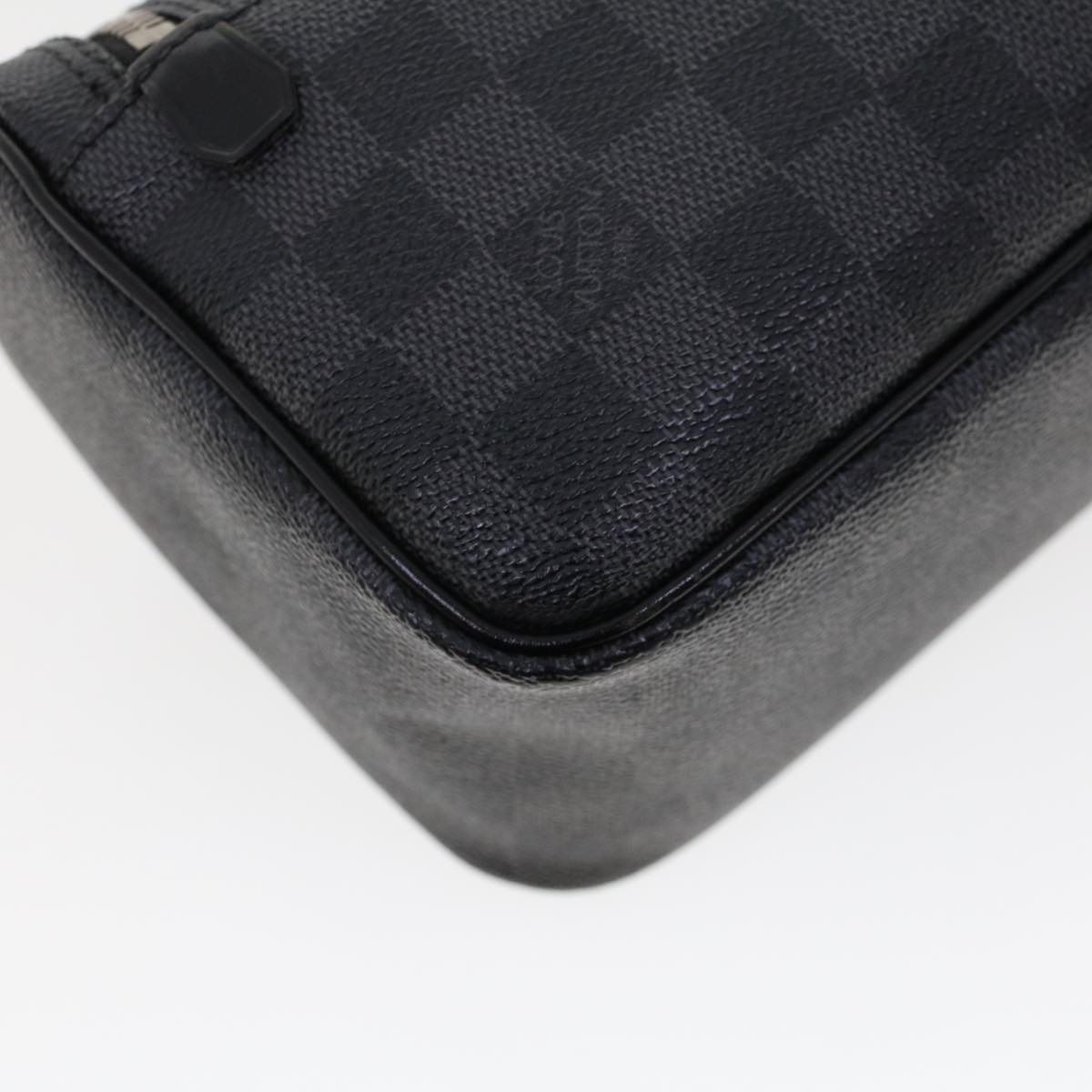 LOUIS VUITTON Damier Graphite Toiletry Pouch Clutch Bag N47625 LV 45577
