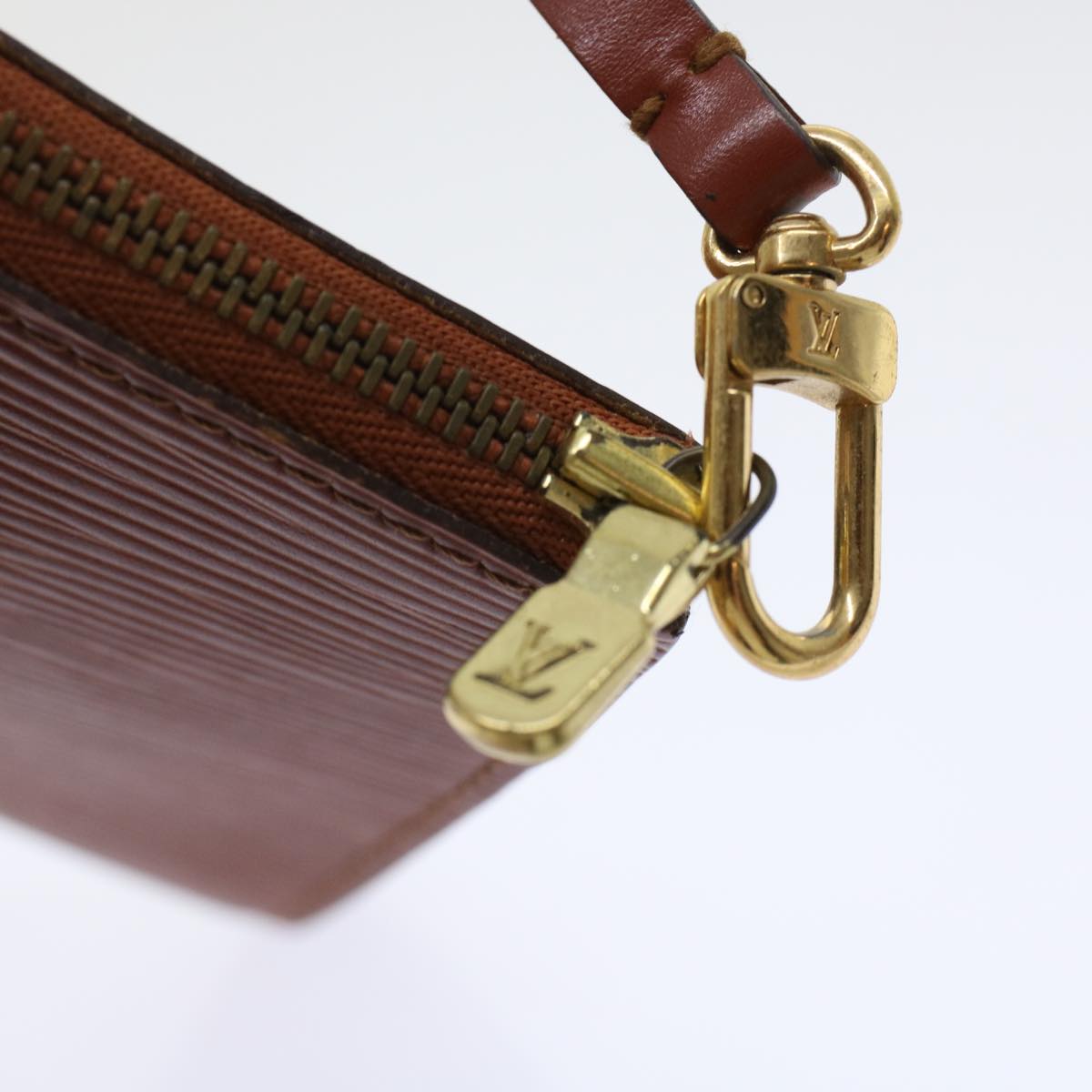 LOUIS VUITTON Epi Pochette Accessoires Pouch Brown M52953 LV 45597