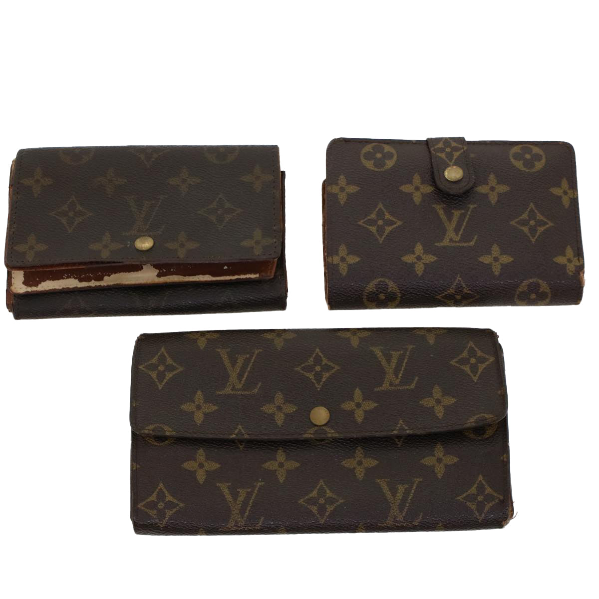 LOUIS VUITTON Monogram Wallet 3Set LV 45620