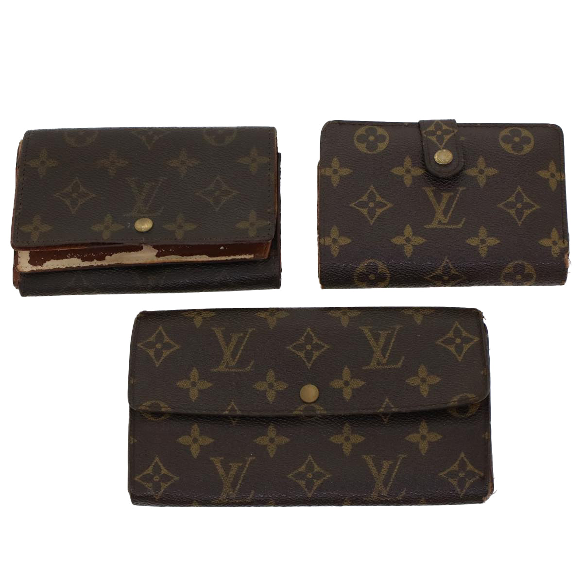 LOUIS VUITTON Monogram Wallet 3Set LV 45620