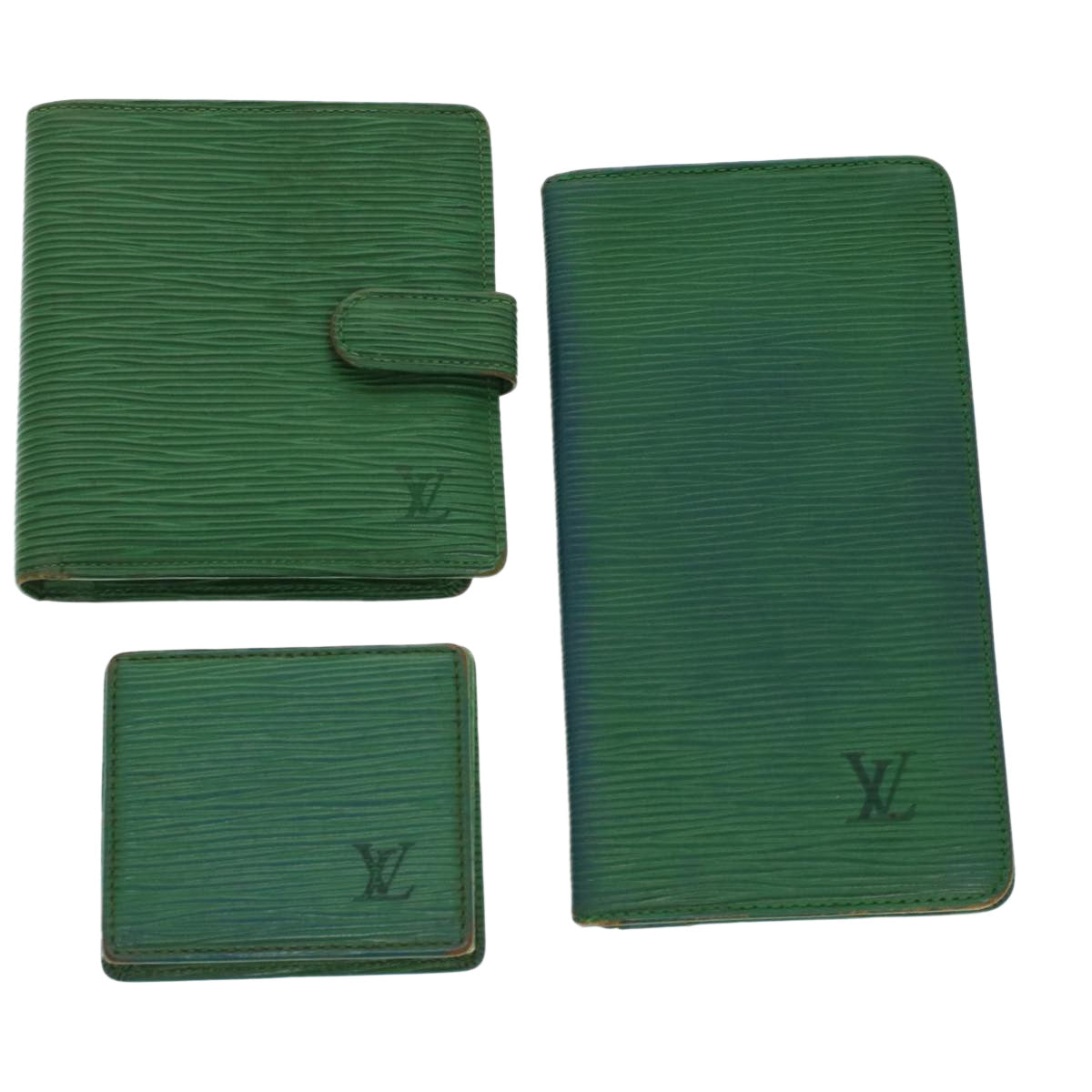 LOUIS VUITTON Epi Wallet 3Set Green LV 45621