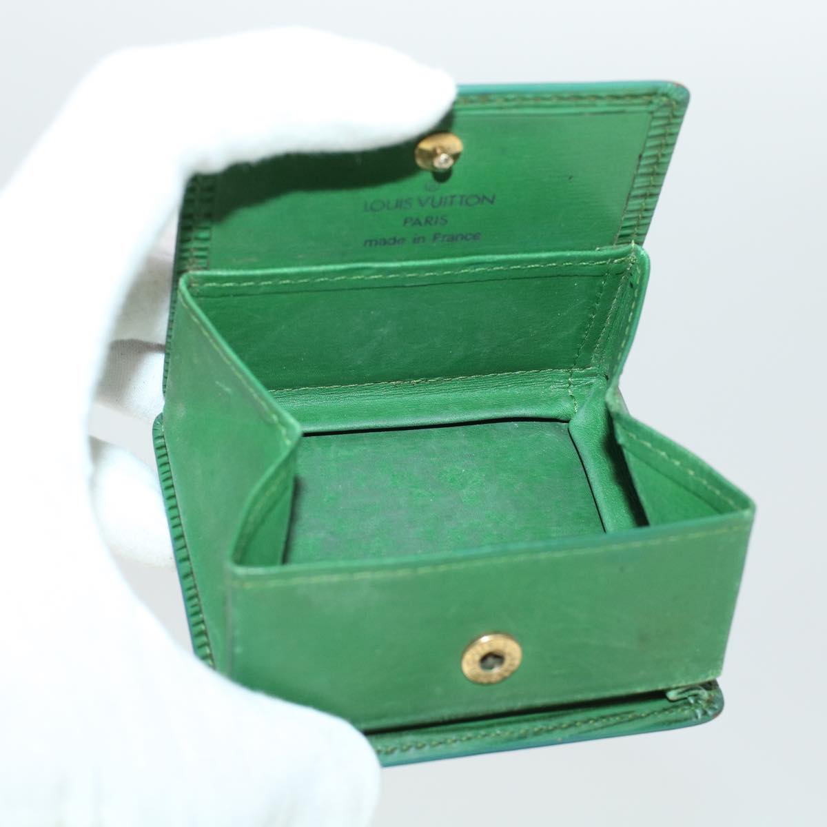 LOUIS VUITTON Epi Wallet 3Set Green LV 45621