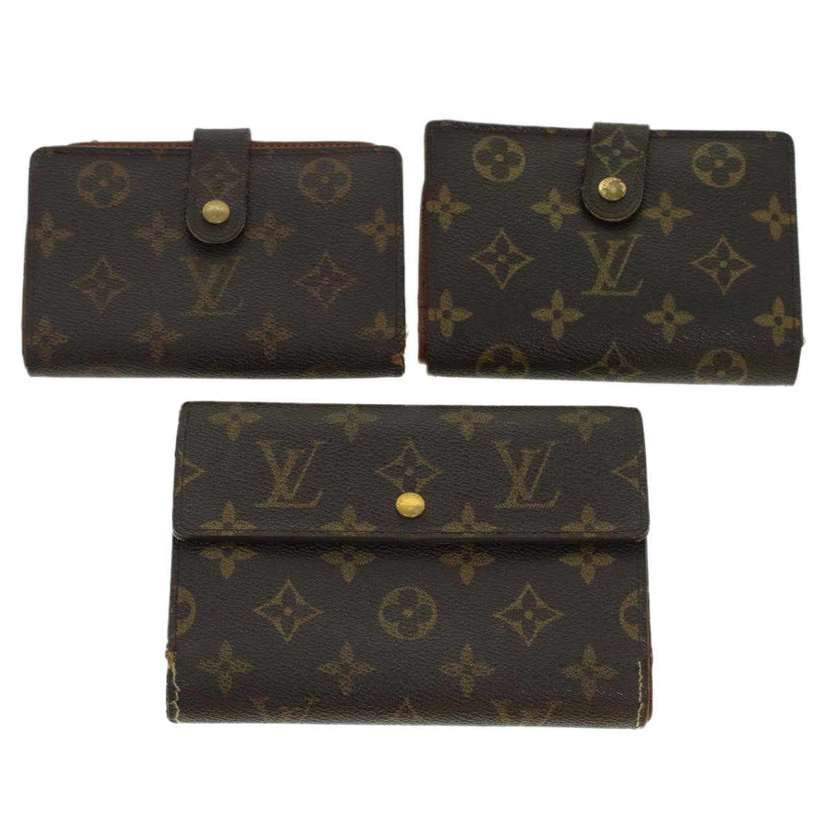 LOUIS VUITTON Monogram Wallet 3Set LV 45628