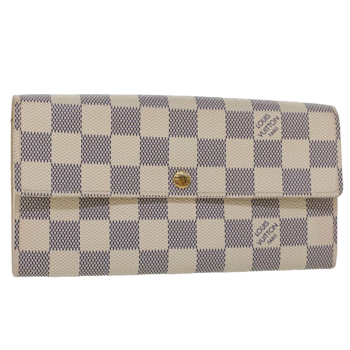 LOUIS VUITTON Damier Azur Portefeuille Sarah Long Wallet N63208 LV 45629