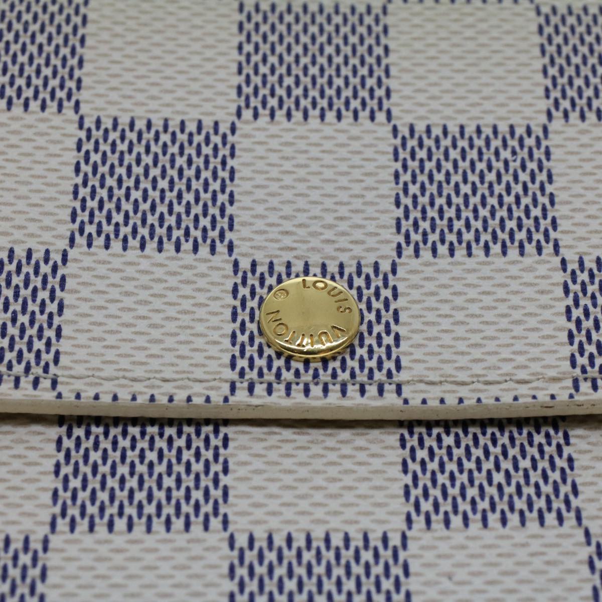 LOUIS VUITTON Damier Azur Portefeuille Sarah Long Wallet N63208 LV 45629