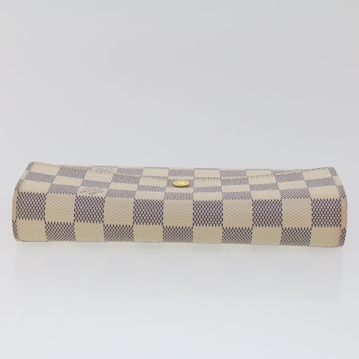 LOUIS VUITTON Damier Azur Portefeuille Sarah Long Wallet N63208 LV 45629