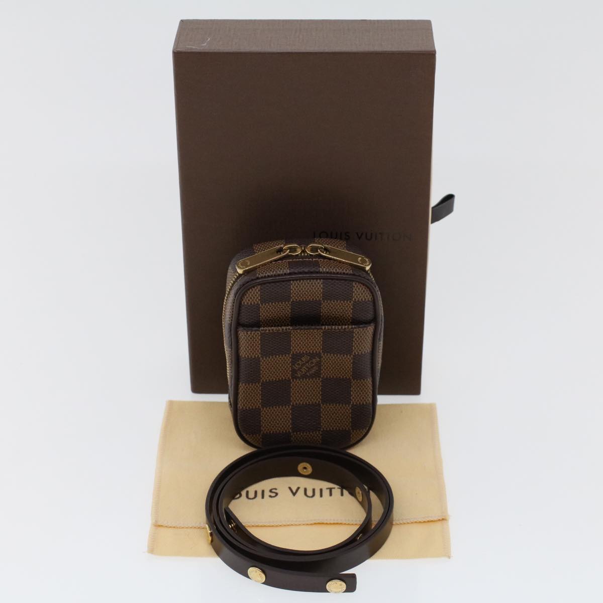 LOUIS VUITTON Damier Ebene Etui Okapi PM Pouch N61738 LV 45636