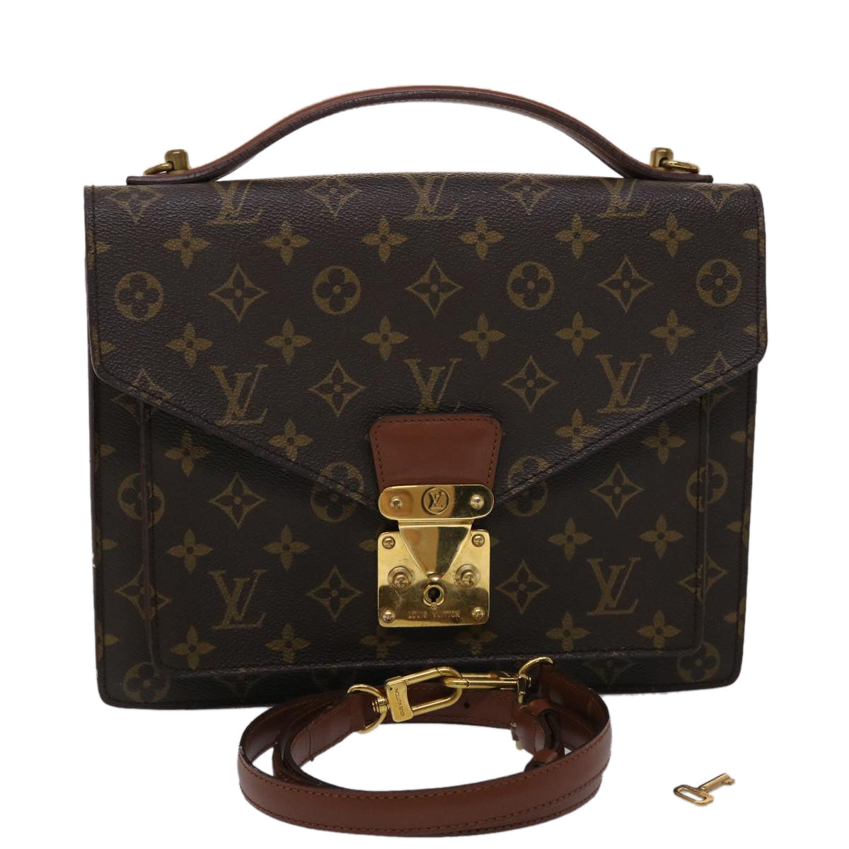 LOUIS VUITTON Monogram Monceau 28 Hand Bag 2way M51185 LV 45646