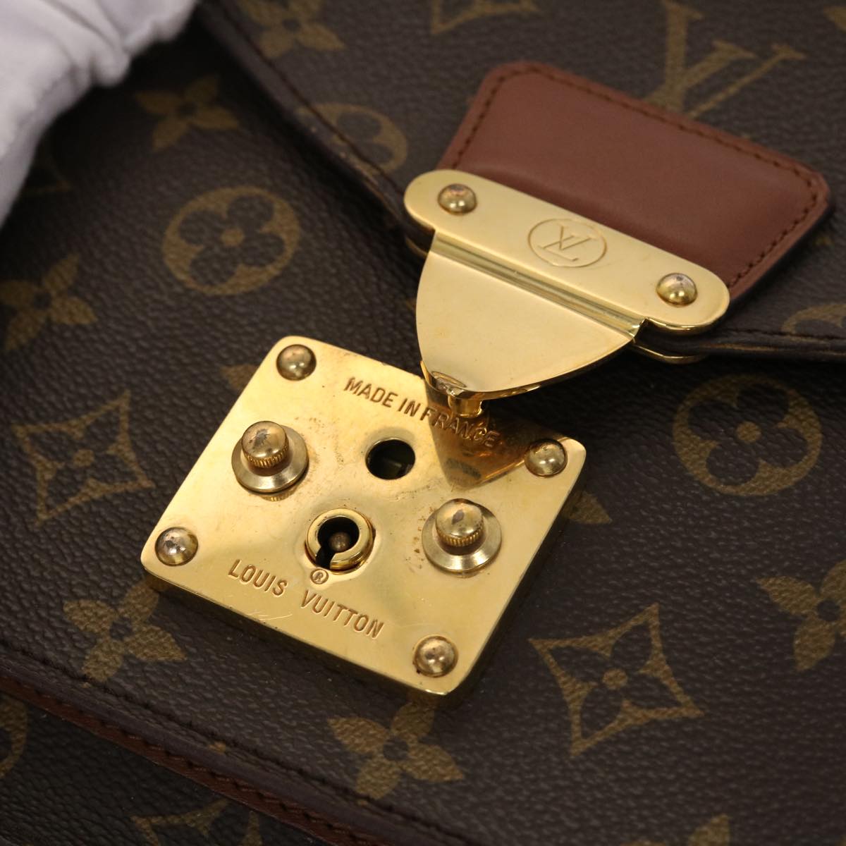 LOUIS VUITTON Monogram Monceau 28 Hand Bag 2way M51185 LV 45646