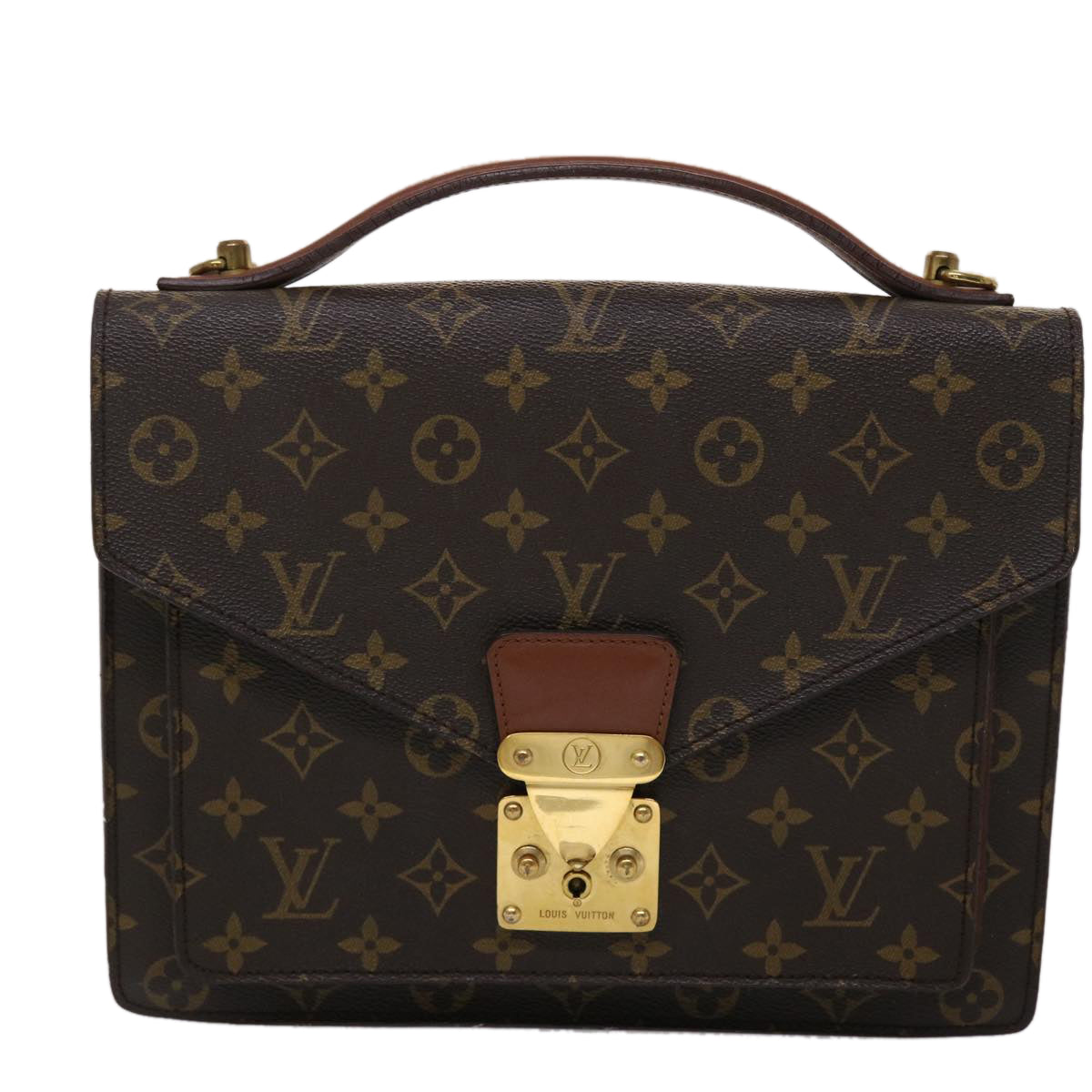 LOUIS VUITTON Monogram Monceau 28 Hand Bag 2way M51185 LV 45646