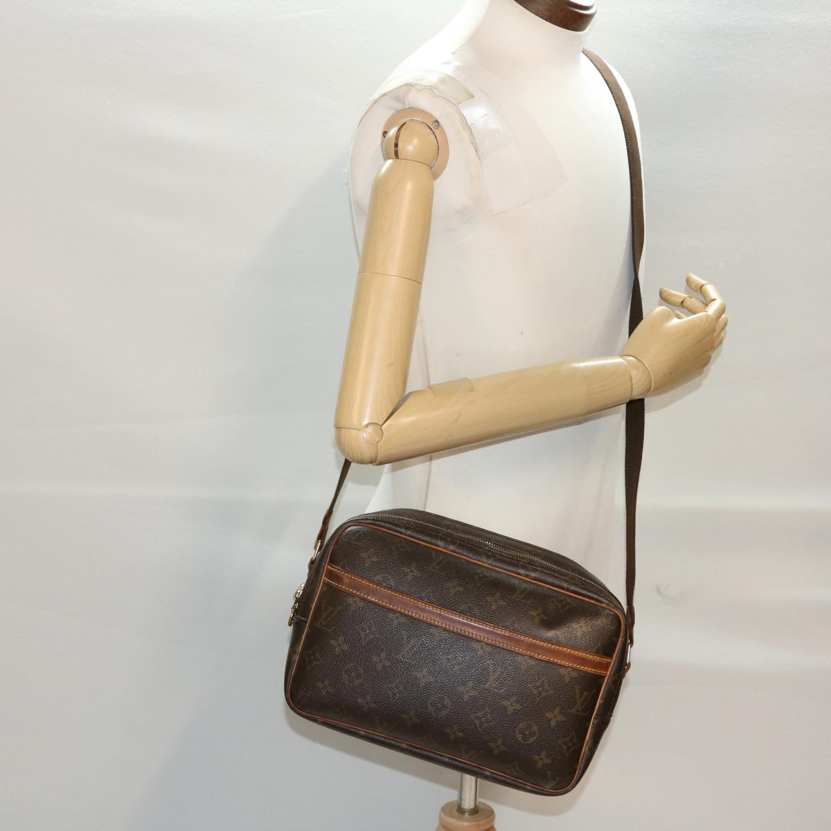 LOUIS VUITTON Monogram Reporter PM Shoulder Bag M45254 LV 45650