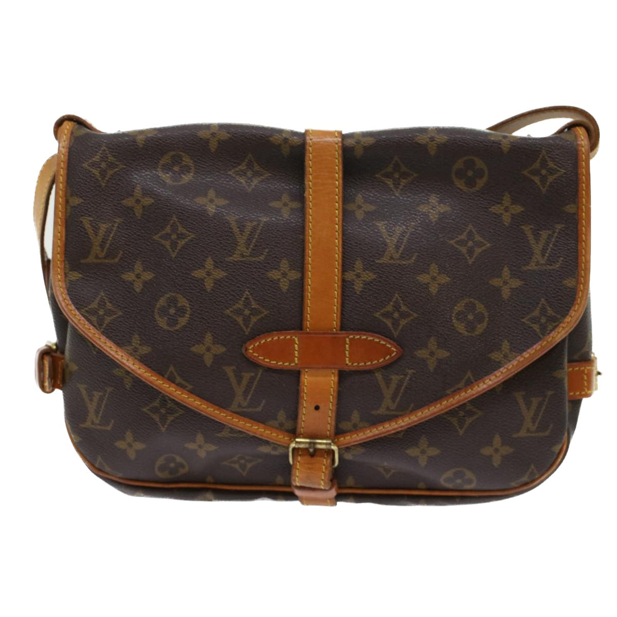 LOUIS VUITTON Monogram Saumur 30 Shoulder Bag M42256 LV 45657