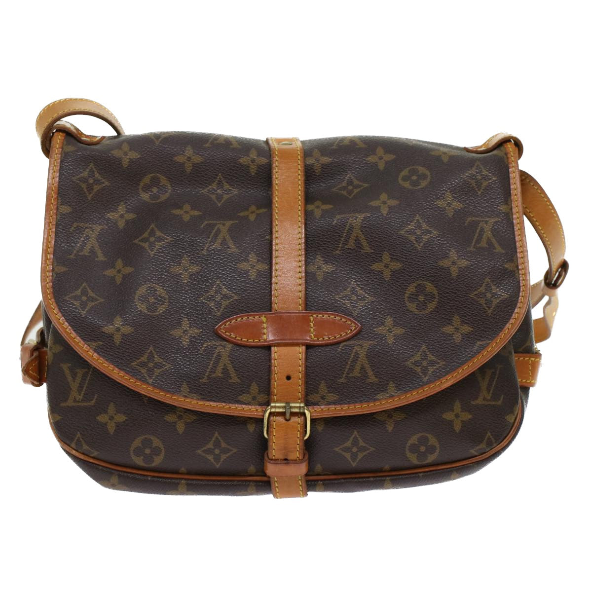 LOUIS VUITTON Monogram Saumur 30 Shoulder Bag M42256 LV 45657
