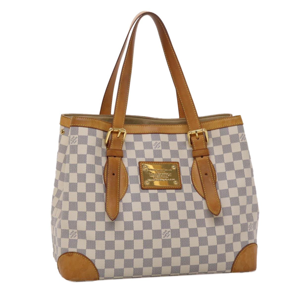 LOUIS VUITTON Damier Azur Hampstead MM Tote Bag N51206 LV 45660