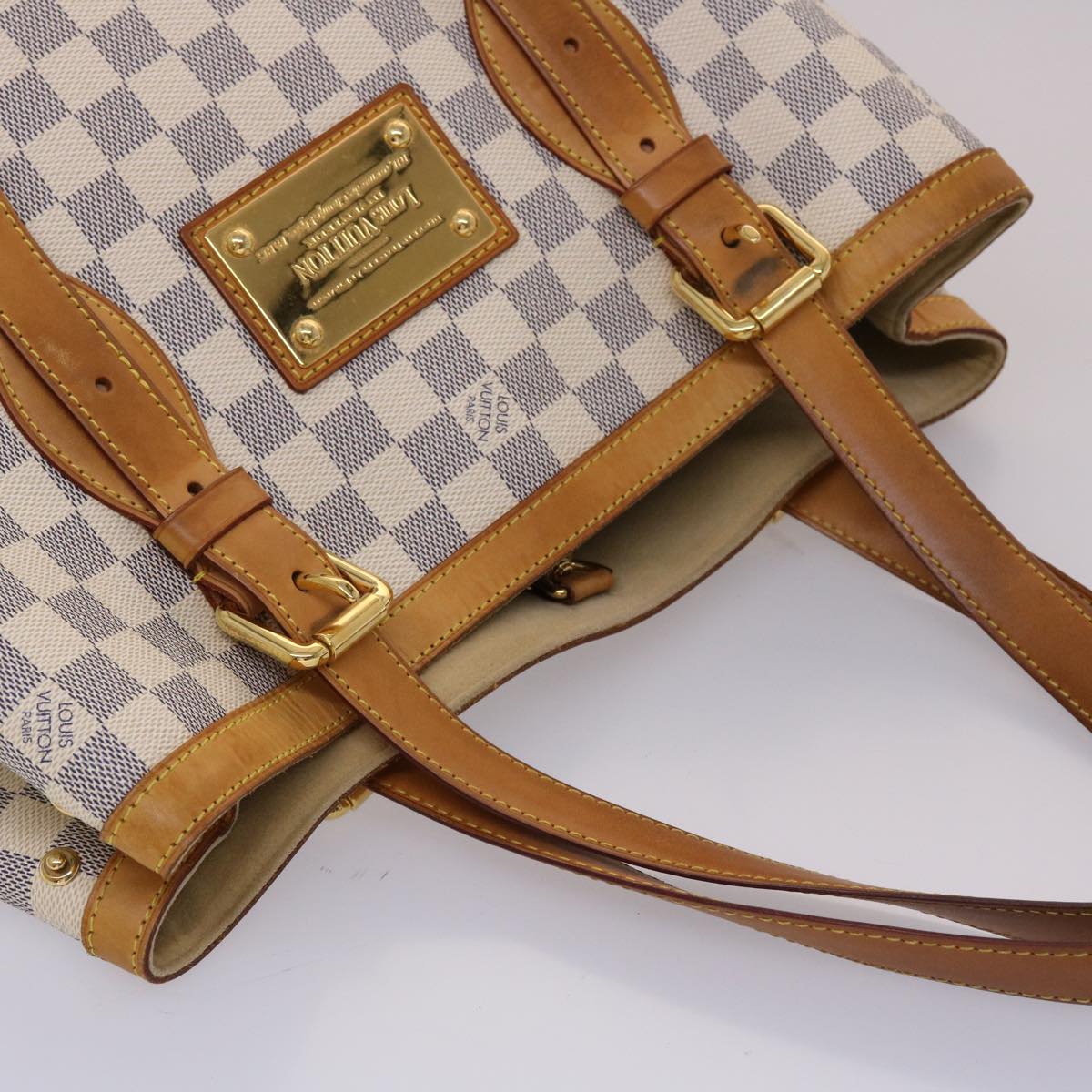 LOUIS VUITTON Damier Azur Hampstead MM Tote Bag N51206 LV 45660