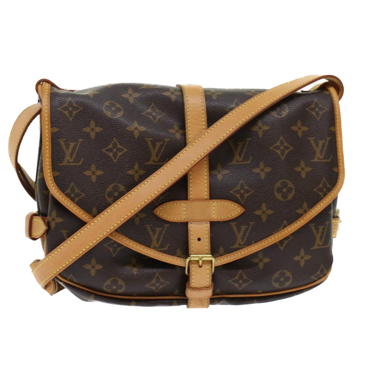 LOUIS VUITTON Monogram Saumur 30 Shoulder Bag M42256 LV 45666A