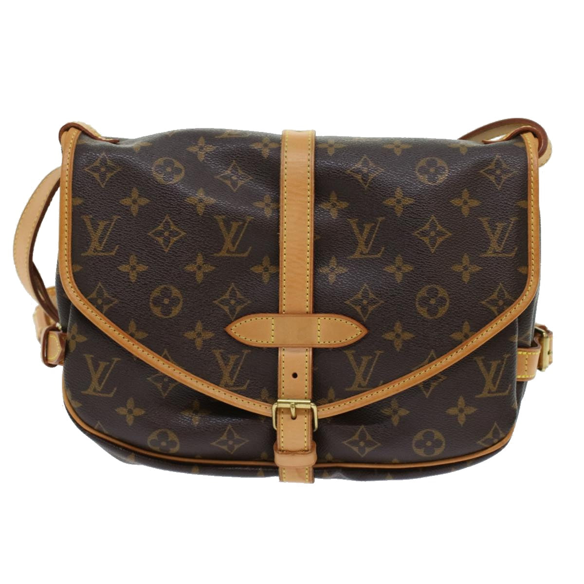 LOUIS VUITTON Monogram Saumur 30 Shoulder Bag M42256 LV 45666A