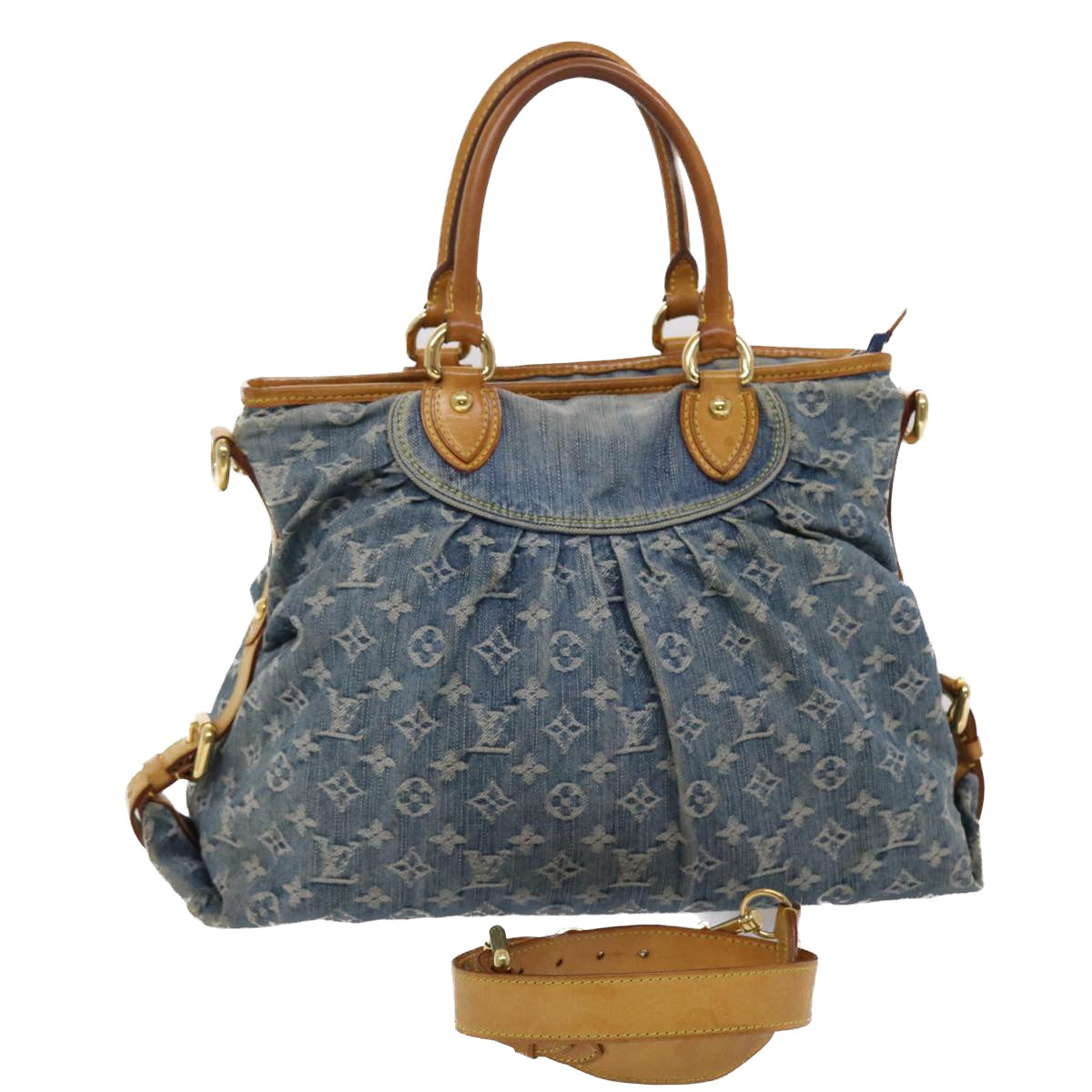 LOUIS VUITTON Monogram Denim Neo Cabby GM Hand Bag 2way Blue M95350 45670