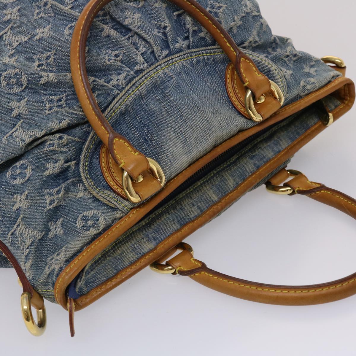 LOUIS VUITTON Monogram Denim Neo Cabby GM Hand Bag 2way Blue M95350 45670
