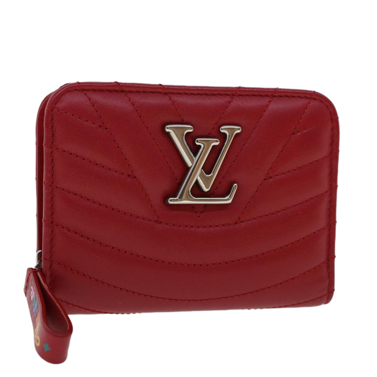 LOUIS VUITTON New Wave Zipto Compact Wallet Wallet Red M63790 LV 45674