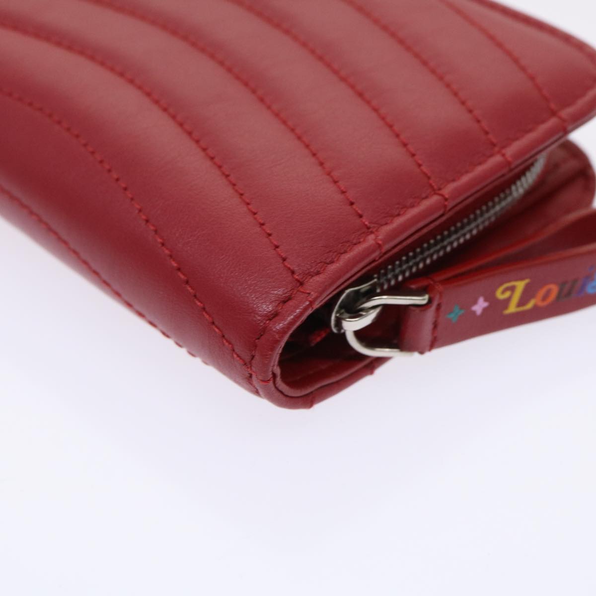 LOUIS VUITTON New Wave Zipto Compact Wallet Wallet Red M63790 LV 45674