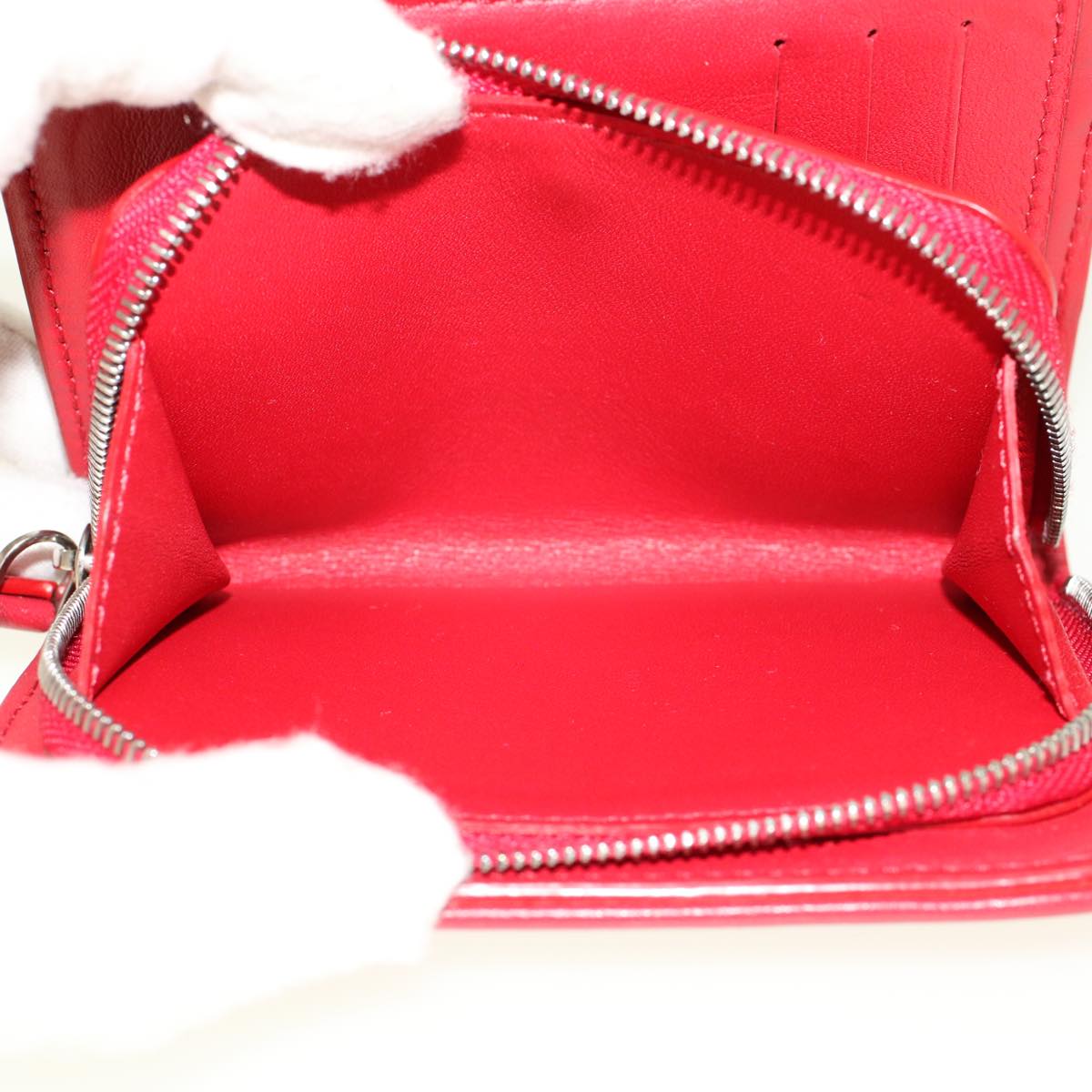 LOUIS VUITTON New Wave Zipto Compact Wallet Wallet Red M63790 LV 45674