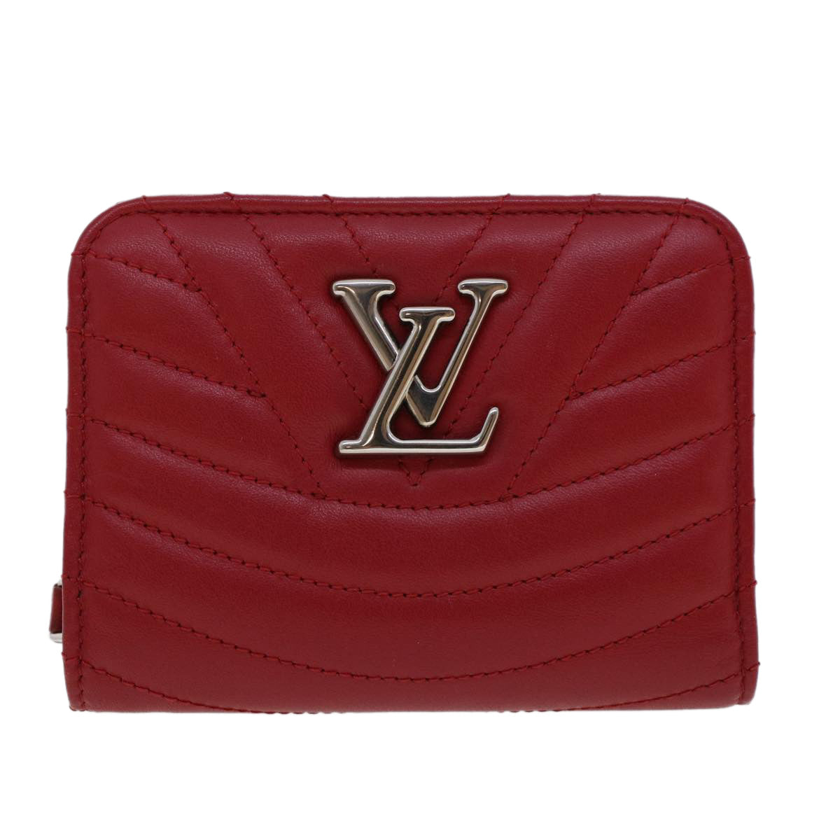 LOUIS VUITTON New Wave Zipto Compact Wallet Wallet Red M63790 LV 45674