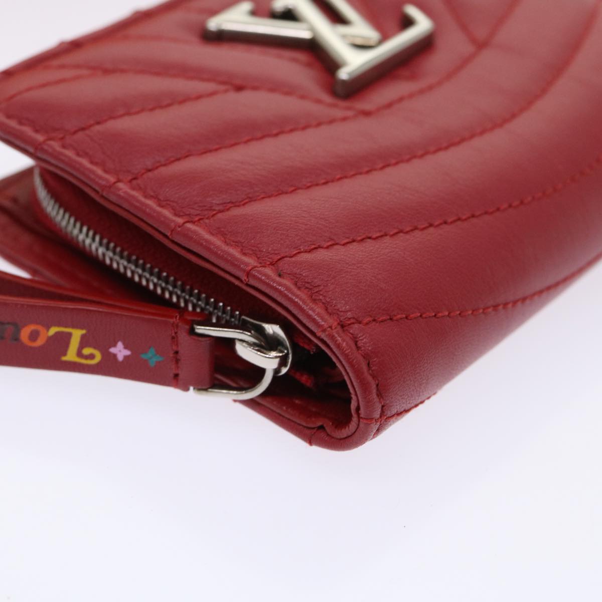 LOUIS VUITTON New Wave Zipto Compact Wallet Wallet Red M63790 LV 45674