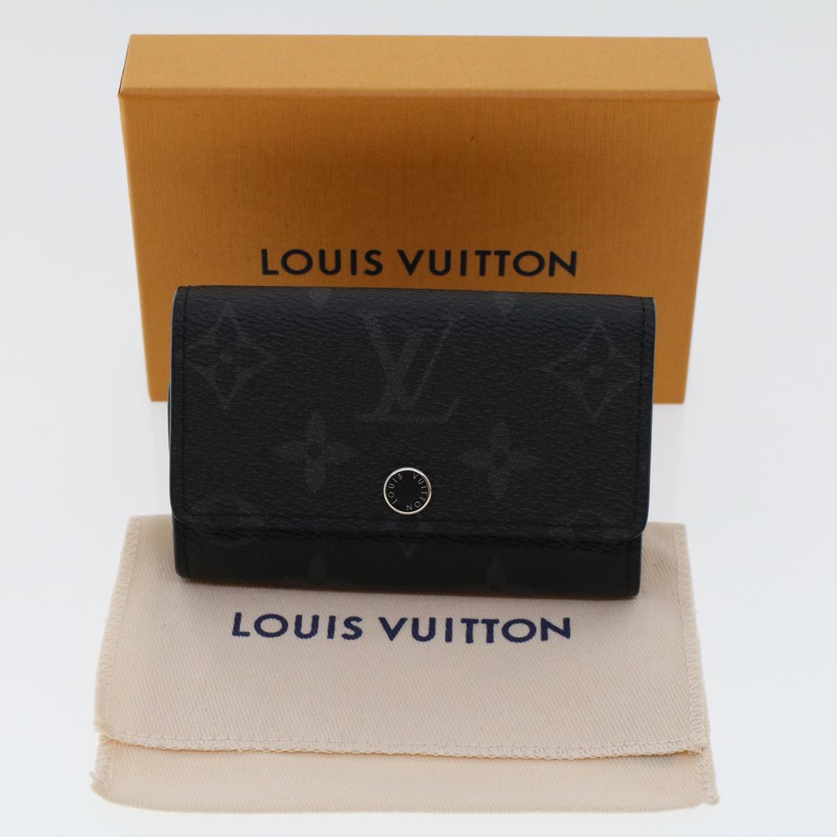 LOUIS VUITTON Monogram Eclipse Multicles6 Key Case M82603 LV 45696A