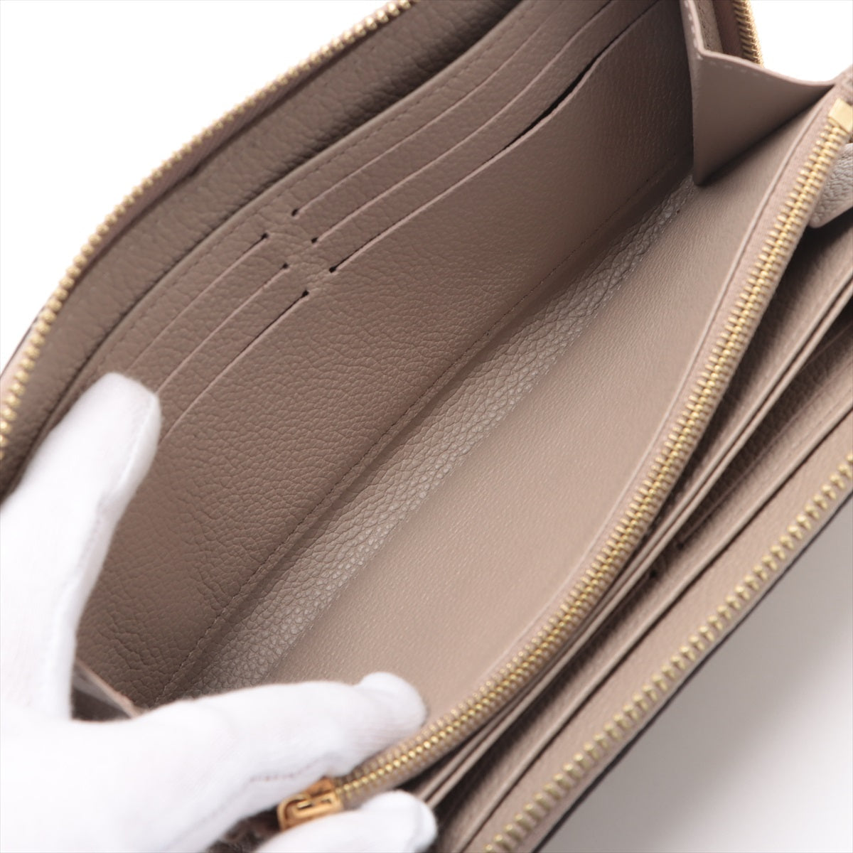 Louis Vuitton Vial Monogram Implant Zippyr Wallet M69794 Turtle Cream Round Zipper Wallet