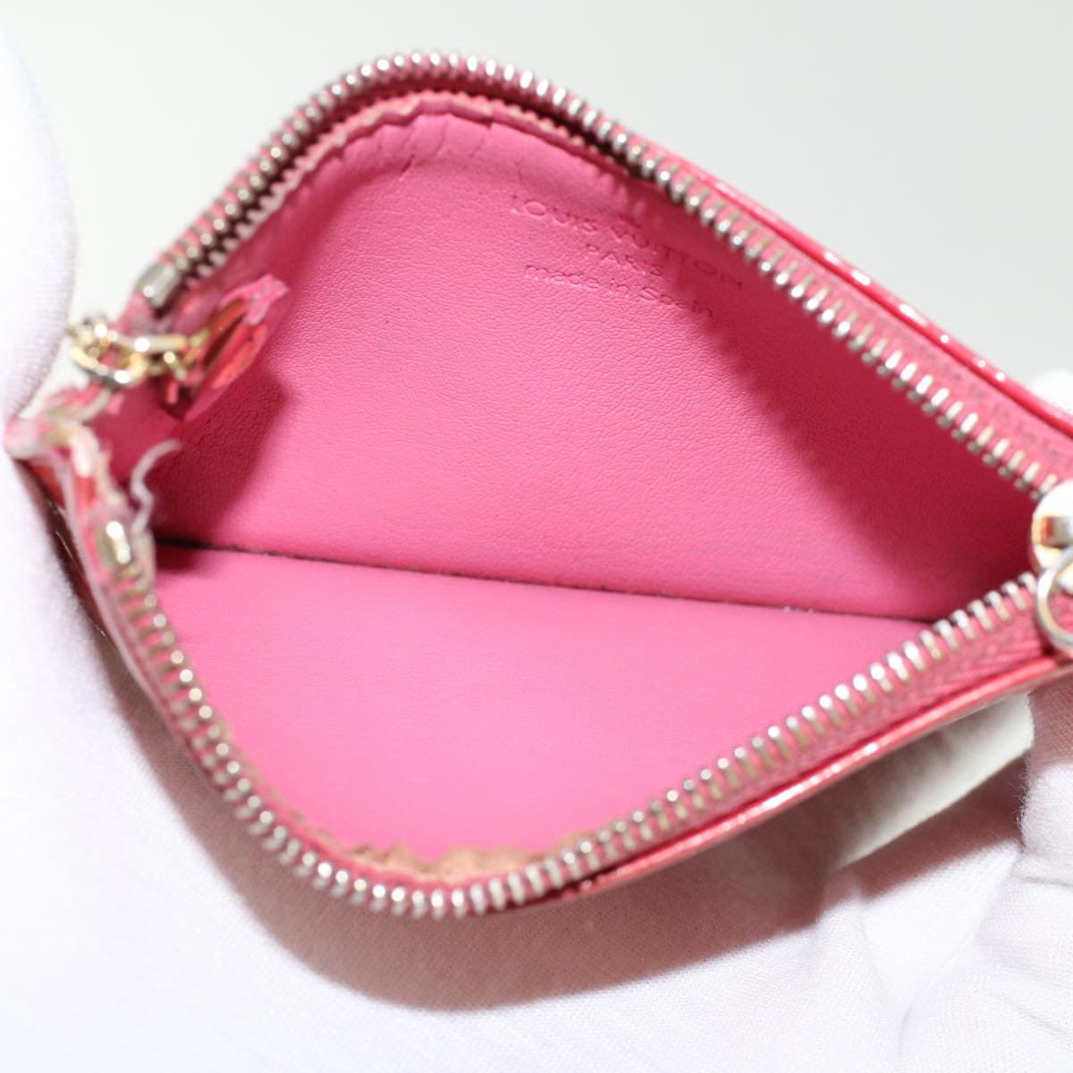 LOUIS VUITTON Monogram Vernis Pochette Cles Coin Purse Pink M91250 45744