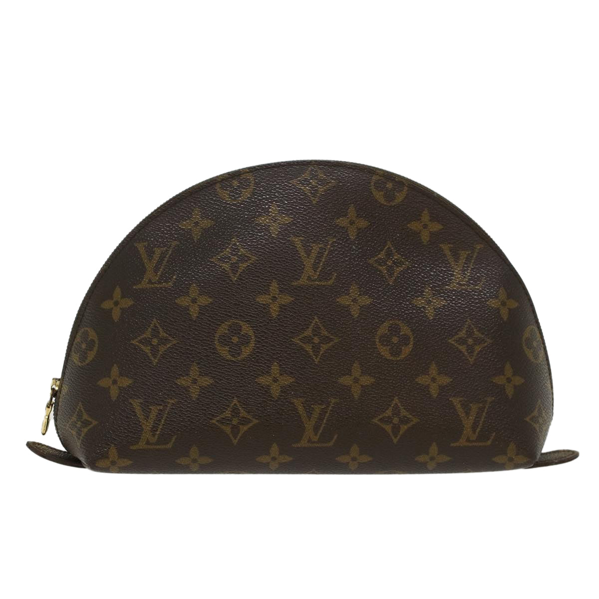 LOUIS VUITTON Monogram Trousse Demi Ronde Cosmetic Pouch M47520 LV 45745