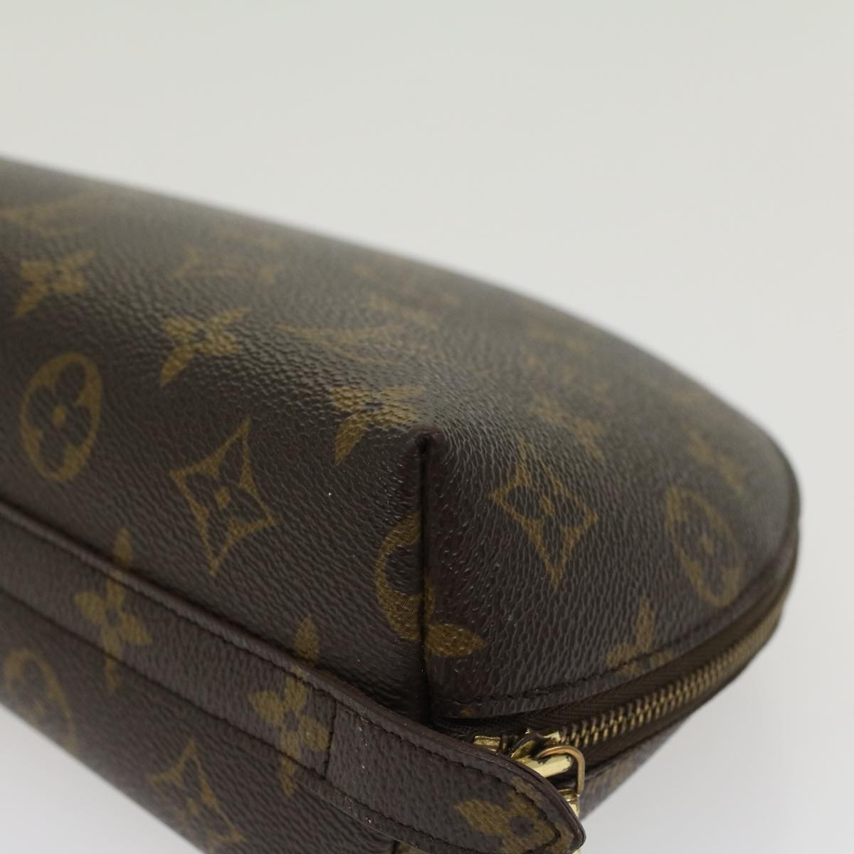 LOUIS VUITTON Monogram Trousse Demi Ronde Cosmetic Pouch M47520 LV 45745