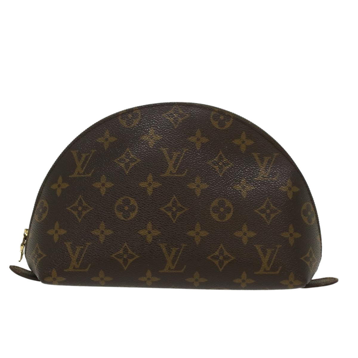 LOUIS VUITTON Monogram Trousse Demi Ronde Cosmetic Pouch M47520 LV 45745