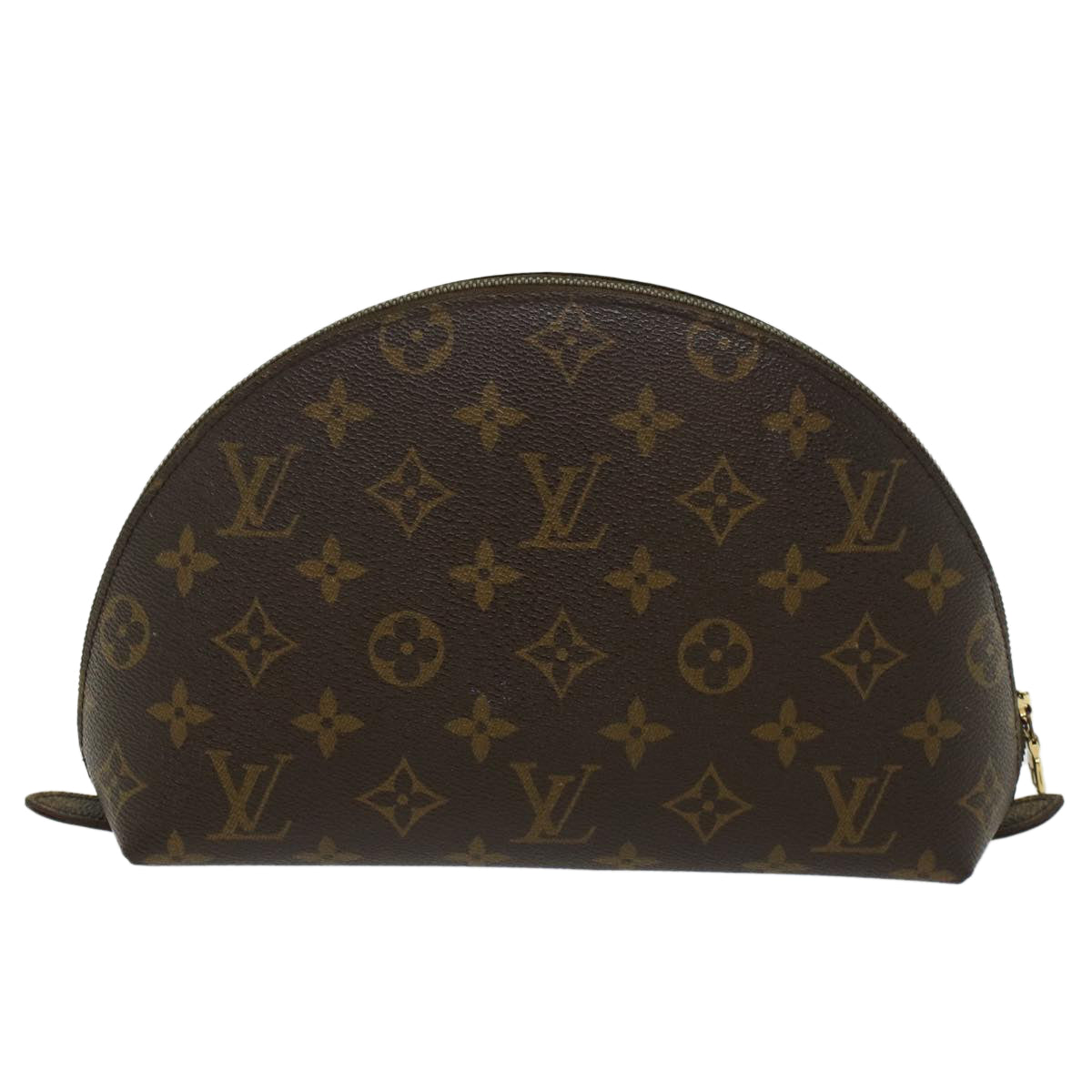 LOUIS VUITTON Monogram Trousse Demi Ronde Cosmetic Pouch M47520 LV 45745