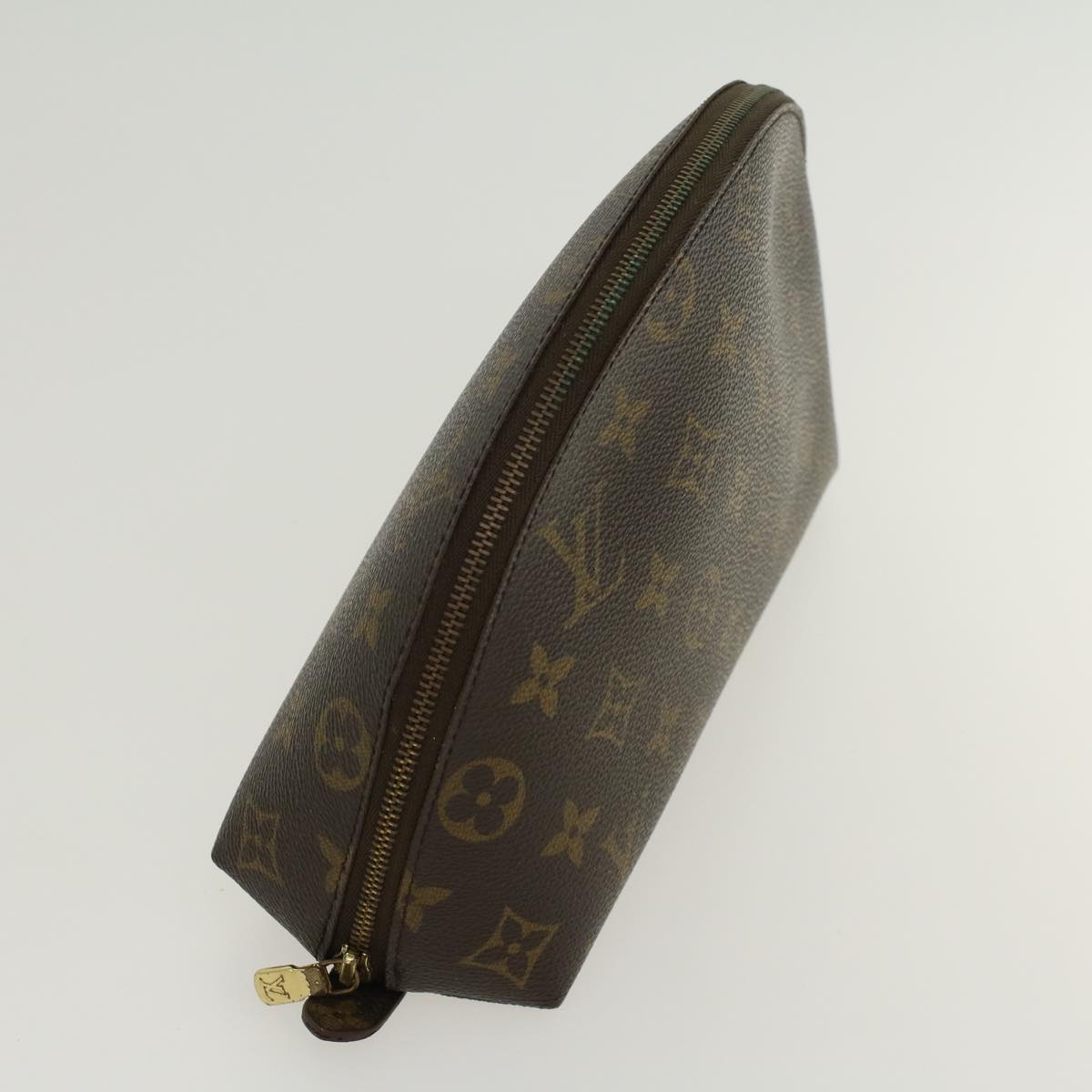 LOUIS VUITTON Monogram Trousse Demi Ronde Cosmetic Pouch M47520 LV 45745