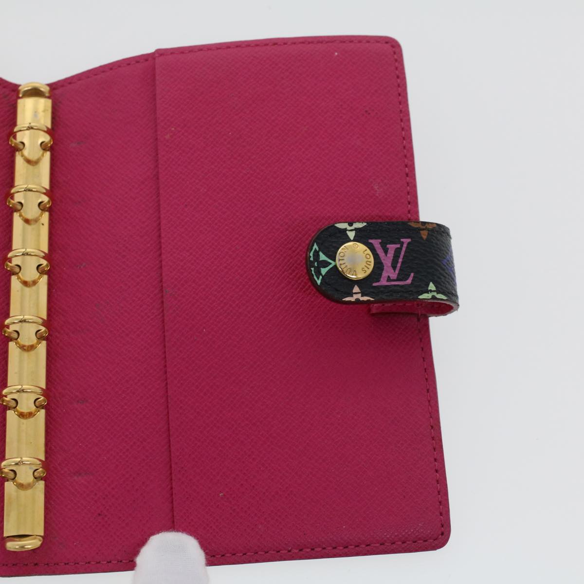 LOUIS VUITTON Monogram Multicolor Agenda PM Day Planner Cover Black R20895 45753