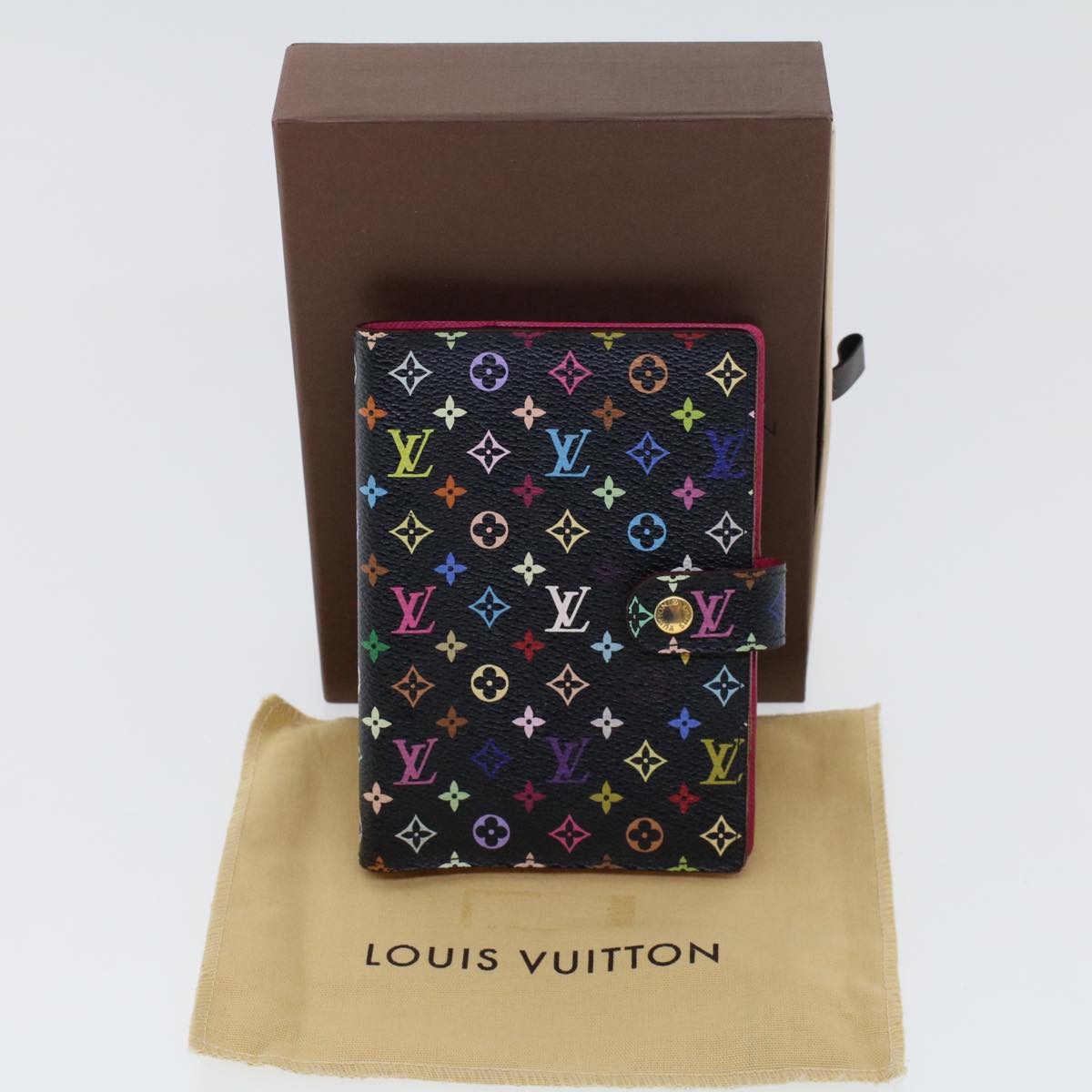 LOUIS VUITTON Monogram Multicolor Agenda PM Day Planner Cover Black R20895 45753