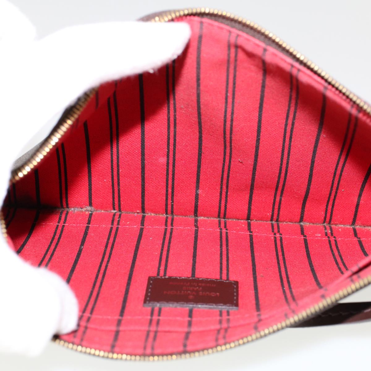 LOUIS VUITTON Damier Ebene Neverfull MM Pouch Accessory Pouch LV 45764